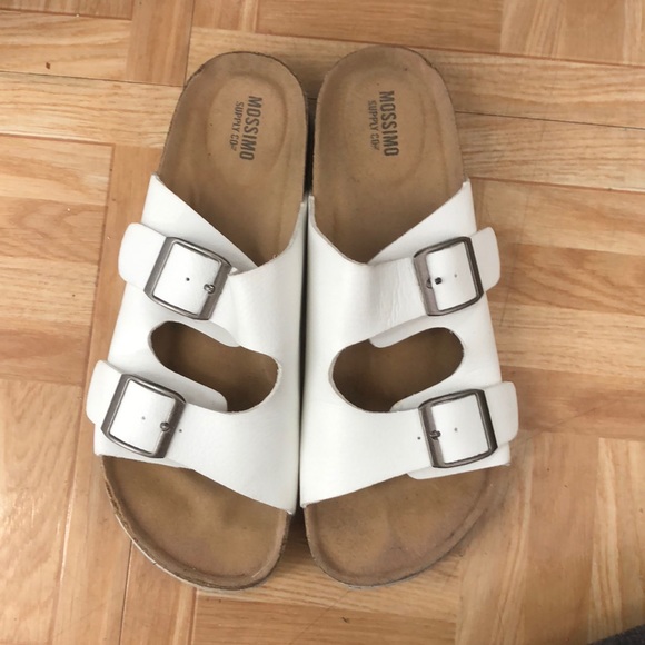 double buckle slide sandals